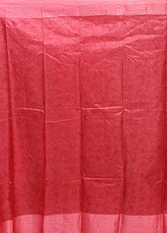 White Printed Pure Silk Saree Without Blouse Piece