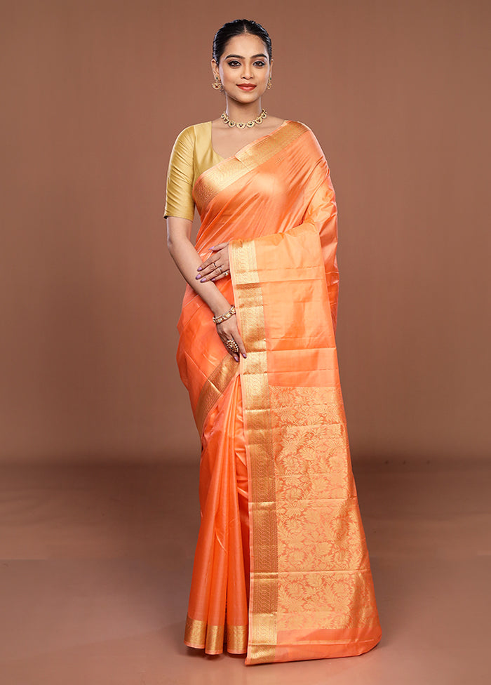 Pink Printed Pure Silk Saree Without Blouse Piece