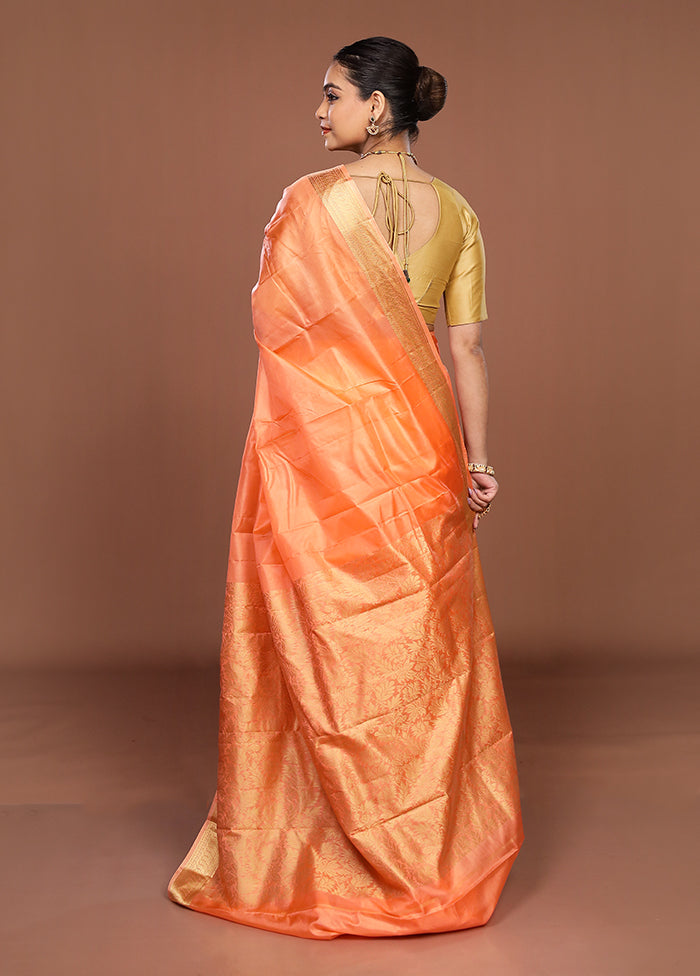 Pink Printed Pure Silk Saree Without Blouse Piece