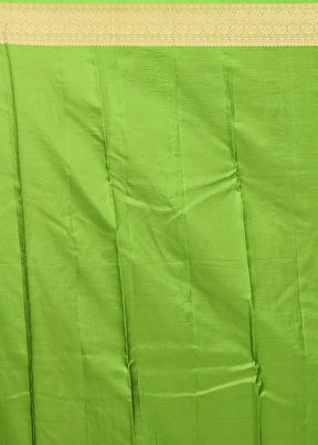 Green Printed Pure Silk Saree Without Blouse Piece