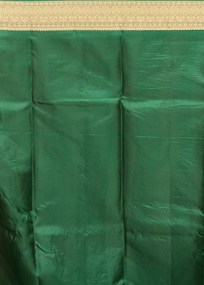 Green Printed Pure Silk Saree Without Blouse Piece