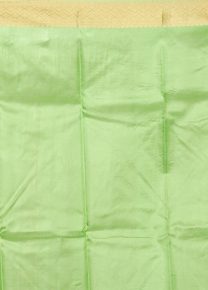 Green Printed Pure Silk Saree Without Blouse Piece
