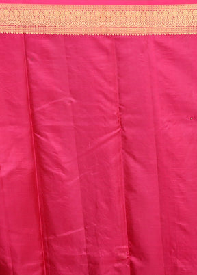Pink Printed Pure Silk Saree Without Blouse Piece