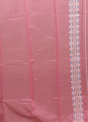 Pink Jamdani Cotton Saree Without Blouse Piece