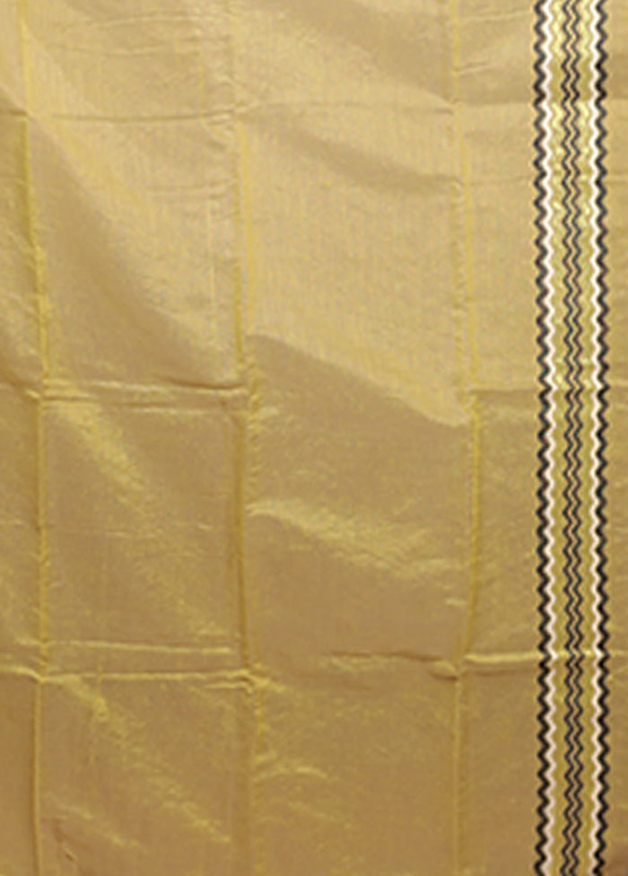 Yellow Jamdani Cotton Saree Without Blouse Piece