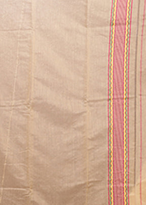 Cream Jamdani Cotton Saree Without Blouse Piece