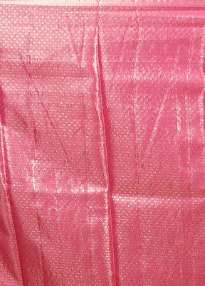 Gold Handloom Kanjivaram Pure Silk Saree With Blouse Piece