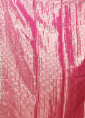 Gold Handloom Kanjivaram Pure Silk Saree With Blouse Piece