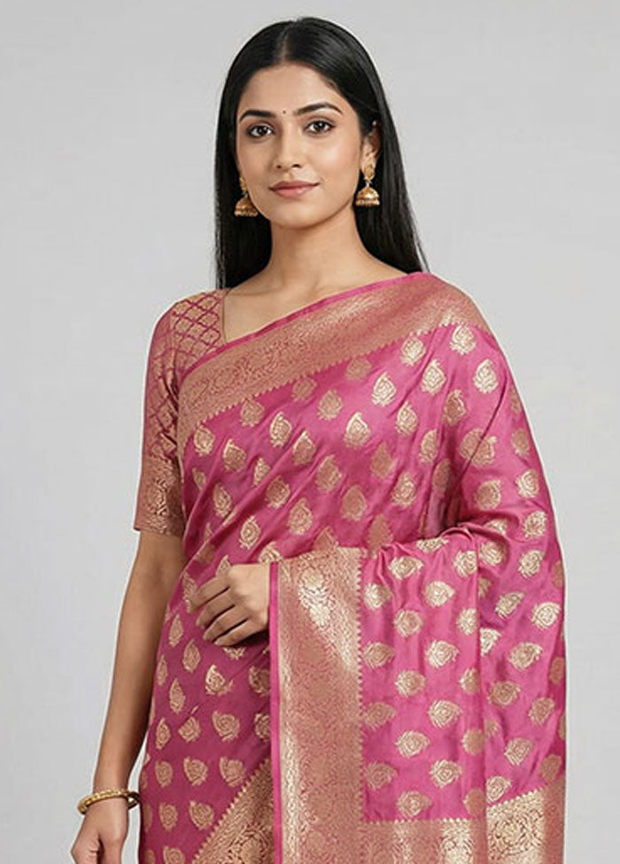 Purple Kora Silk Saree With Blouse Piece