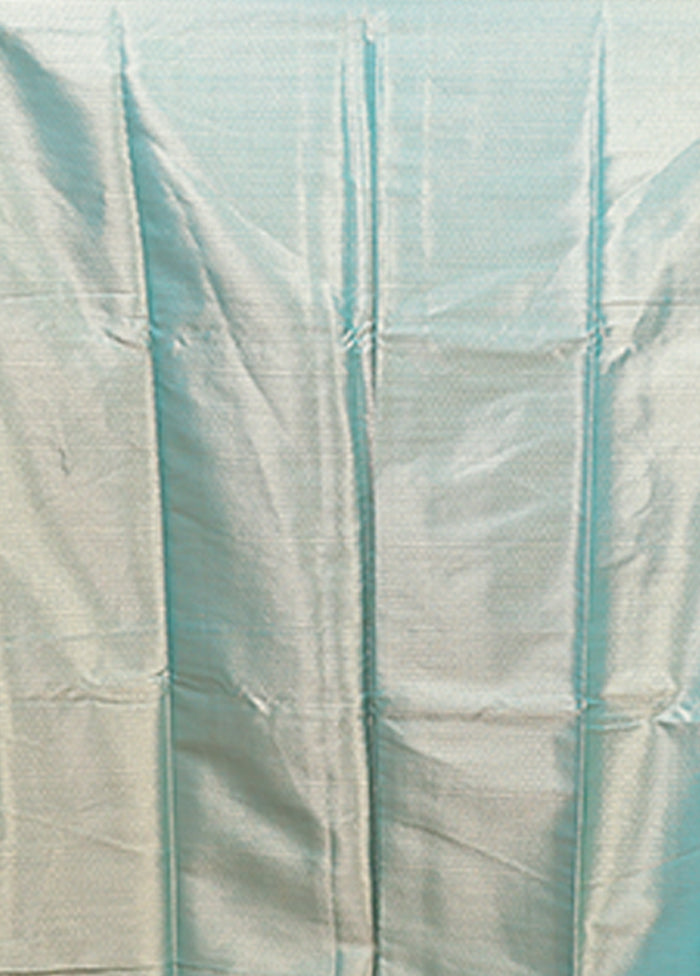 Green Kora Silk Saree With Blouse Piece