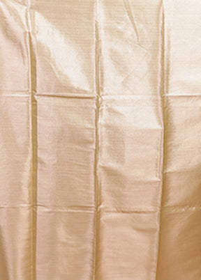 Cream Dupion Silk Saree With Blouse Piece