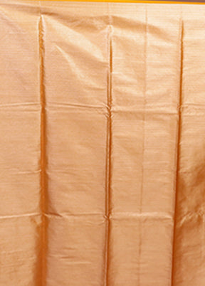 Yellow Dupion Silk Saree With Blouse Piece