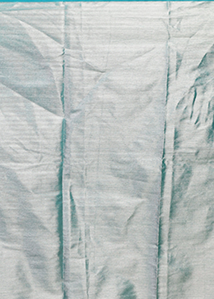 Cream Kora Silk Saree With Blouse Piece