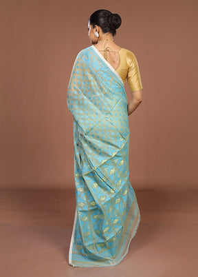 Green Jamdani Cotton Saree Without Blouse Piece