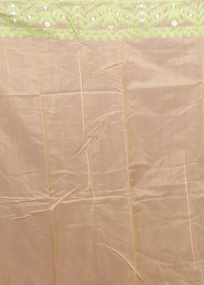 Yellow Jamdani Cotton Saree Without Blouse Piece