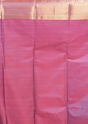Blue Kanjivaram Silk Saree With Blouse Piece