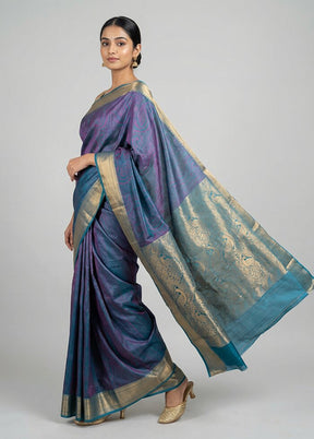 Pink Kanjivaram Silk Saree With Blouse Piece