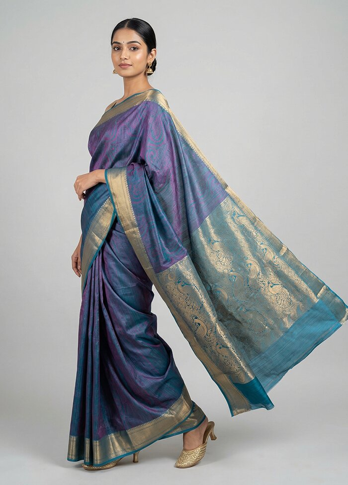 Pink Kanjivaram Silk Saree With Blouse Piece