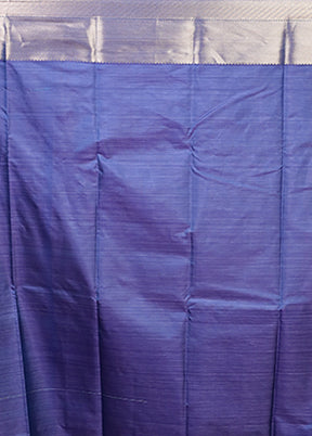 Blue Kanjivaram Silk Saree With Blouse Piece
