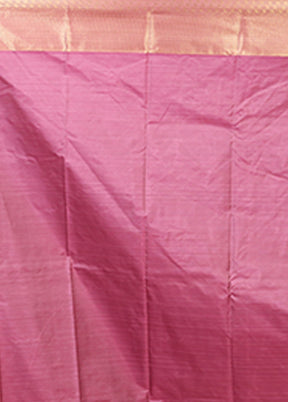 Pink Kanjivaram Silk Saree With Blouse Piece