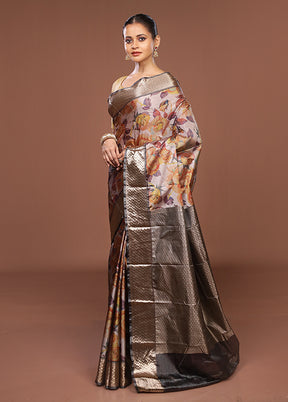 Cream Kanjivaram Silk Saree With Blouse Piece