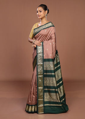 Cream Kanjivaram Silk Saree With Blouse Piece
