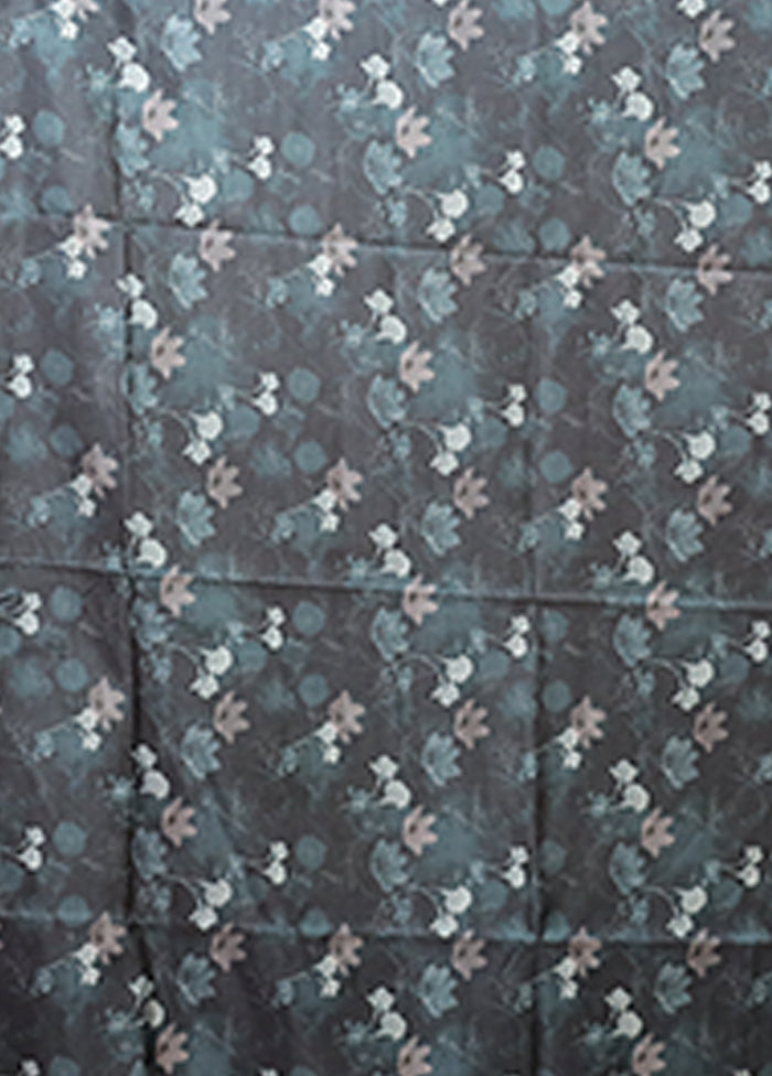 Blue Tussar Silk Saree With Blouse Piece
