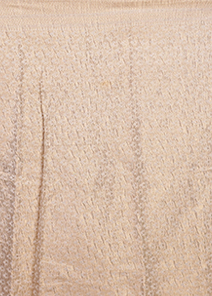 Cream Tissue Silk Saree With Blouse Piece