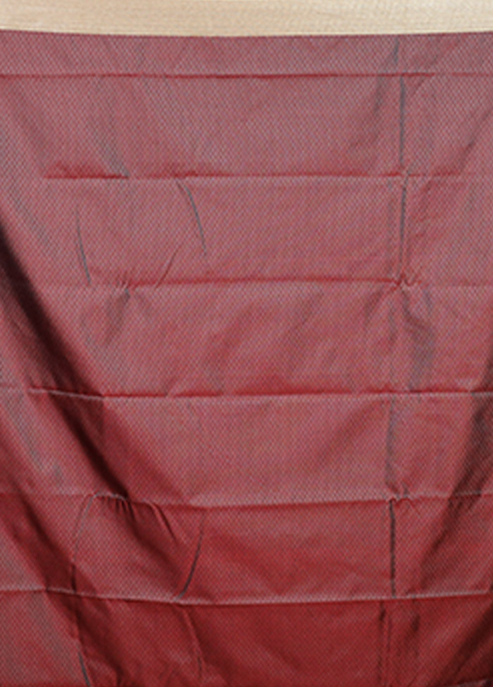 Maroon Kanjivaram Silk Saree With Blouse Piece