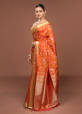 Red Kanjivaram Silk Saree With Blouse Piece