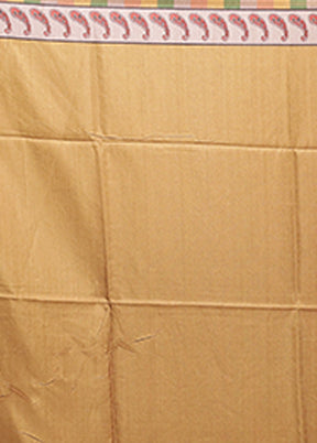 Cream Tussar Silk Saree With Blouse Piece