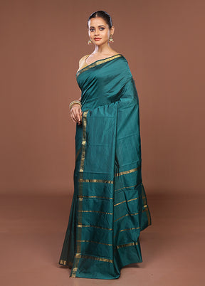 Green Kanjivaram Silk Saree With Blouse Piece