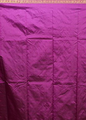 Purple Kanjivaram Silk Saree With Blouse Piece