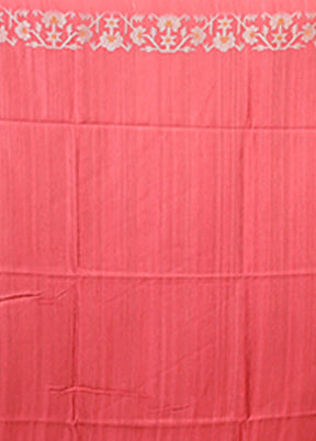 Rust Tussar Silk Saree With Blouse Piece