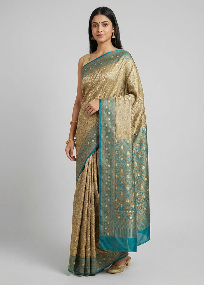Green Tanchoi Silk Saree With Blouse Piece