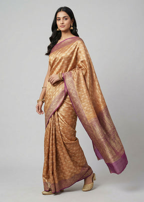 Pink Tanchoi Silk Saree With Blouse Piece