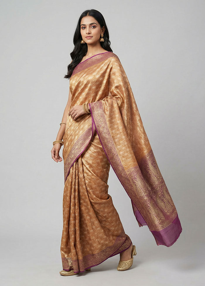 Pink Tanchoi Silk Saree With Blouse Piece