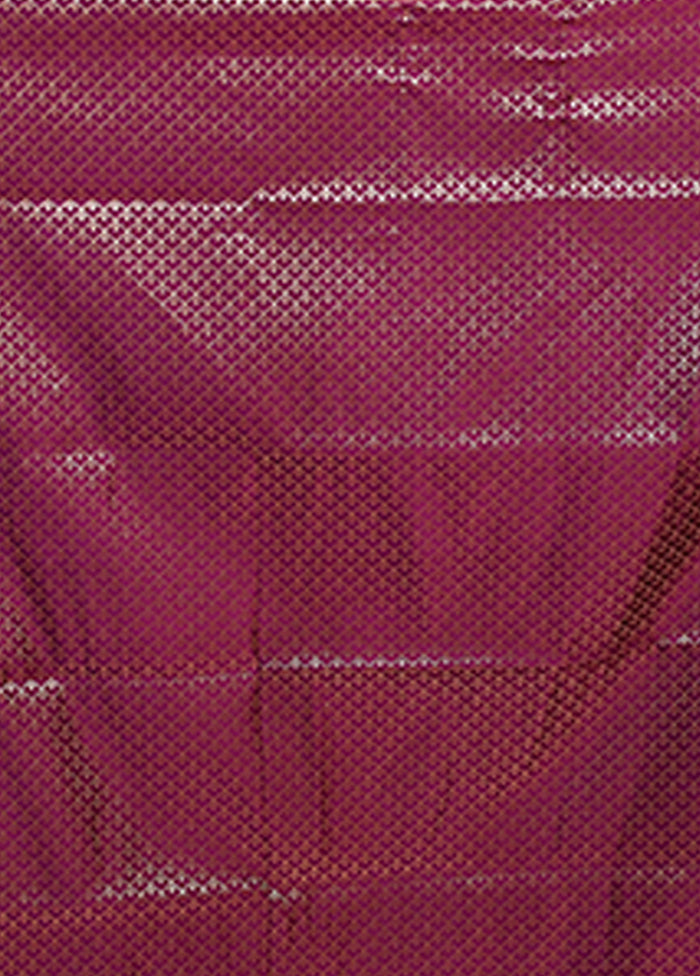 Purple Banarasi Silk Saree With Blouse Piece