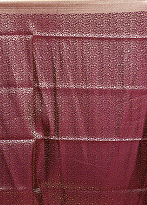 Purple Banarasi Silk Saree With Blouse Piece