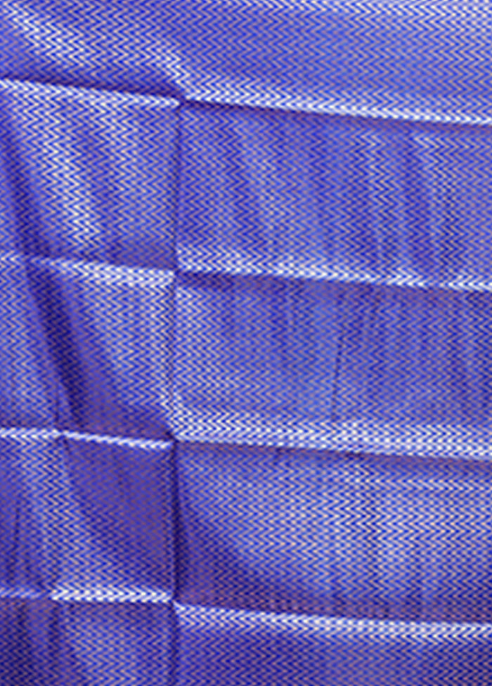 Blue Banarasi Silk Saree With Blouse Piece