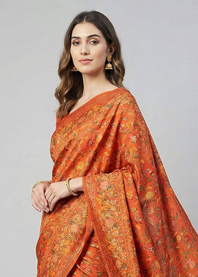 Pink Dupion Silk Saree With Blouse Piece