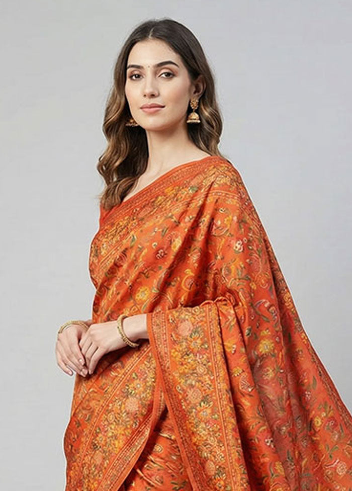 Pink Dupion Silk Saree With Blouse Piece