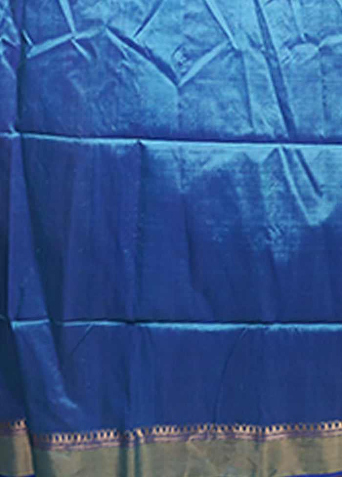 Multicolor Handloom Kanjivaram Pure Silk Saree With Blouse Piece