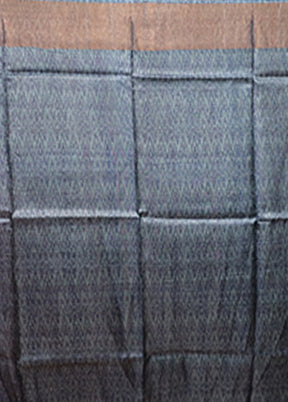 Blue Handloom Tussar Pure Silk Saree With Blouse Piece