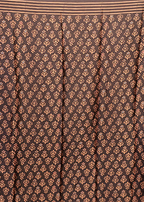 Black Printed Silk Saree Without Blouse Piece