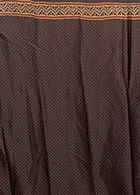 Black Printed Silk Saree Without Blouse Piece