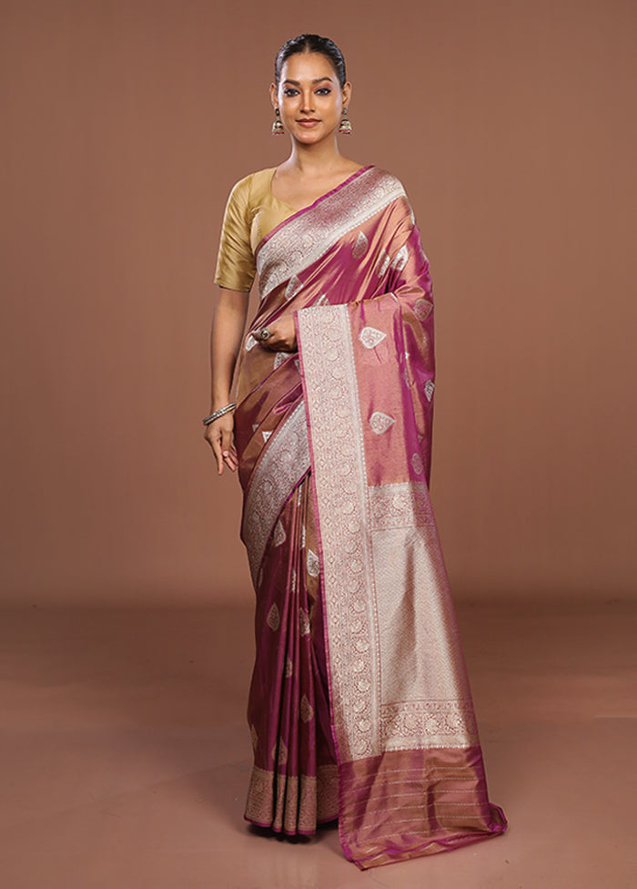 Purple Tissue Silk Saree With Blouse Piece