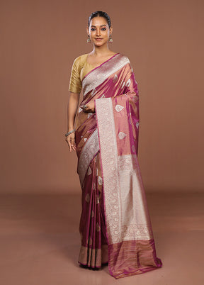 Purple Tissue Silk Saree With Blouse Piece