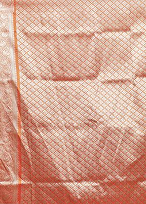 Orange Tissue Silk Saree With Blouse Piece