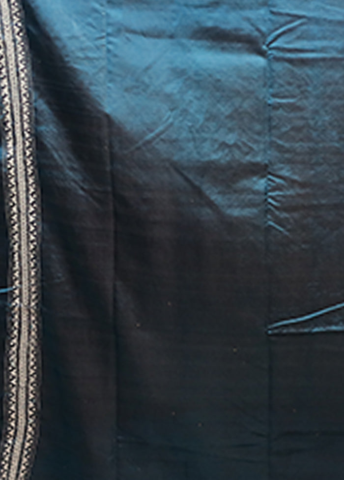 Green Handloom Kantha Stitch Pure Silk Saree With Blouse Piece